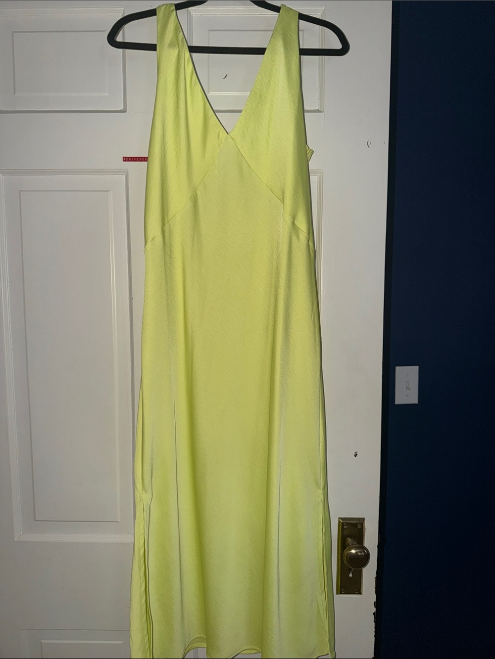 Sleeveless V-Neck Yellow Slip Dress